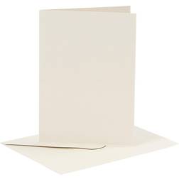 Creativ Company Cards and Envelopes, card size 10,5x15 cm, envelope size 11,5x16,5 cm, 110 230 g, off-white, 6 set/ 1 pack