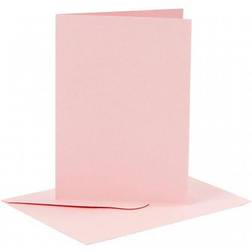 Creativ Company Cards and Envelopes, card size 10,5x15 cm, envelope size 11,5x16,5 cm, 110 220 g, rose, 6 set/ 1 pack