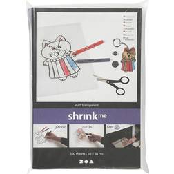 Creativ Company Shrink Plastic Sheets, 20x30 cm, thickness 0,3 mm, matt transparent, 100 sheet/ 1 pack