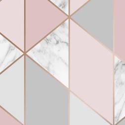 Sublime Marble Blush Geo Wallpaper