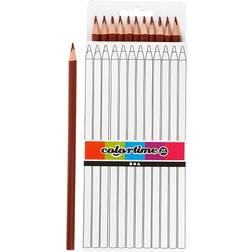 Colortime colouring pencils, L: 17 cm, lead 3 mm, brown, 12 pc/ 1 pack