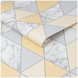 Sublime Marble Geo Yellow Wallpaper