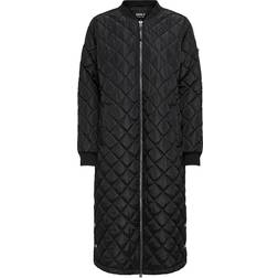 Only Jessica Quilted Long Coat - Black
