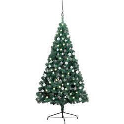 vidaXL Half LEDs & Ball Christmas Tree 150cm