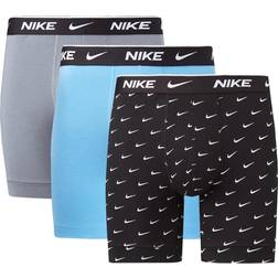 Nike Everyday Essentials Cotton Stretch Boxer 3-pack - Swoosh Print/Cool Grey/University Blue