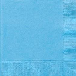Unique Party 30892 Solid Luncheon Napkins Pretty Powder Color Theme 20ct, Baby Blue, Pack of 20