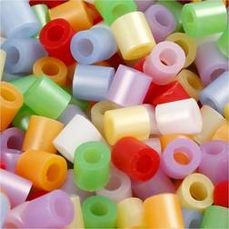 Nabbi Fuse Beads, size 5x5 mm, hole size 2,5 mm, medium, mother of pearl colours, 1100 asstd. 1 pack
