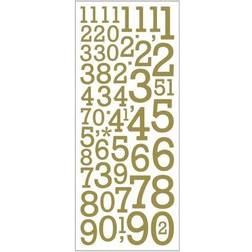 Focus Glitter Stickers, numbers, 10x24 cm, gold, 2 sheet/ 1 pack