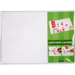 Creotime Christmas Calendar, size 30x42 cm, white, 5 pc/ 1 pack