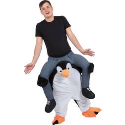 Bristol Novelty Unisex Adults Penguin Piggy Back Costume (One Size) (Black/White/Navy/Orange)