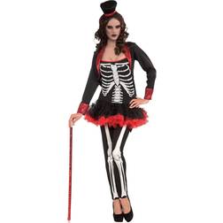 Bristol Novelty Womens/Ladies Mrs Bone Jangles Halloween Costume (44in chest) (Black/White/Red)