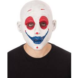 Bristol Novelty Unisex Adult Realistic Clown Halloween Mask (One Size) (White/Red/Blue)