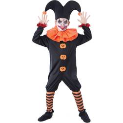 Bristol Novelty Childrens/Kids Evil Jester Costume (L) (Black/Orange)
