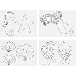 Creativ Company Shrink Plastic Sheets with motives, mermaid, 10,5x14,5 cm, thickness 0,3 mm, matt transparent, 4 sheet/ 1 pack