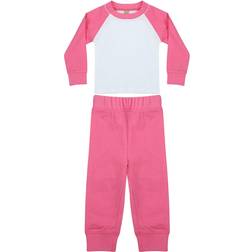 Larkwood Childrens Pyjamas - Candyfloss Pink White