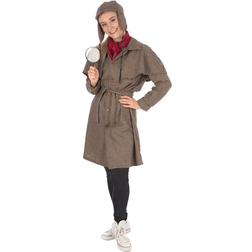 Bristol Novelty Womens/Ladies Long Detective Costume (L) (Tweed)