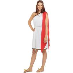 Bristol Novelty Womens/Ladies Toga Costume (One Size) (White/Red/Gold)