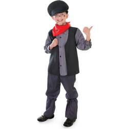 Bristol Novelty Childrens/Kids Chimney Sweep Costume (L) (Black/Grey/Red)
