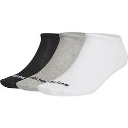 adidas No-Show Socks 3-pack Unisex - Medium Grey Heather/White/Black