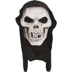Bristol Novelty Unisex Adults Hooded Skull Terror Mask (One Size) (White/Black)
