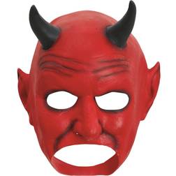 Bristol Novelty Unisex Adults Halloween Devil Latex Mouth Free Head Mask (One Size) (Red/Black)