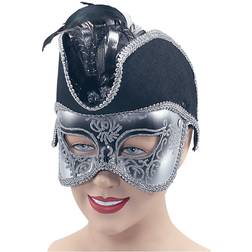 Bristol Novelty Unisex Pirate Mask On Headband (One Size) (Black/Silver)