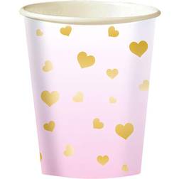 Amscan 9910309 9910309-Pink 1st Birthday Paper Cups-8 Pack, Pink