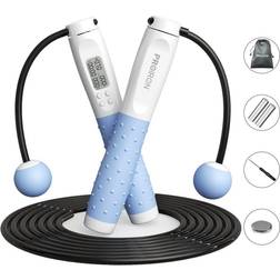 Proiron Digital Jump Rope with Counter 300 cm, White/Blue, PVC Silicone
