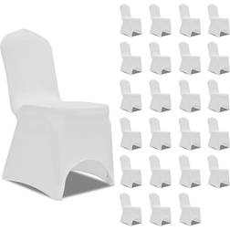 vidaXL 3051636 24-pack Loose Chair Cover White