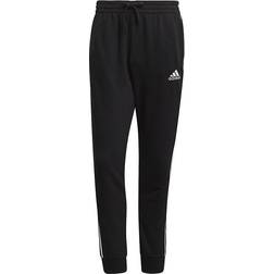 adidas Essentials French Terry Tapered Cuff 3-Stripes Pants - Black/White
