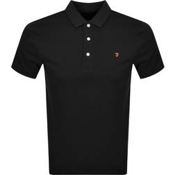 FARAH Blanes Slim Fit Organic Cotton Polo Shirt - Black
