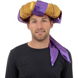 Bristol Novelty Unisex Short Sultan Hat (One Size) (Purple/Gold)