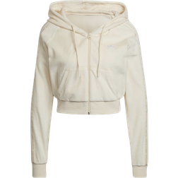 adidas Women's Originals Loungewear Cropped Full Zip Hoodie - Wonder White