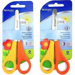 Westcott 2 x Children's Kid's Left Handed Scissors with Ruler Edge Branded
