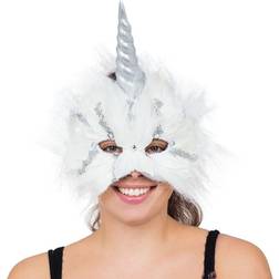 Bristol Novelty Unisex Unicorn Mask (One Size) (White/Silver)