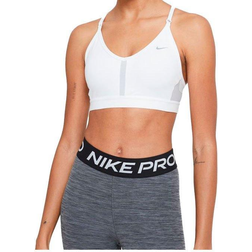 Nike Dri-FIT Indy Light-Support Padded V-Neck Sports Bra - White/Grey Fog/Particle Grey