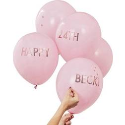 Ginger Ray Pink and Rose Gold Personalised Balloon Kit 5 Pack Mix it Up, Party