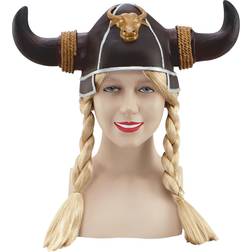 Bristol Novelty Women Viking Helmet With Plaits