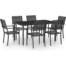 vidaXL 3073517 Patio Dining Set, 1 Table incl. 6 Chairs