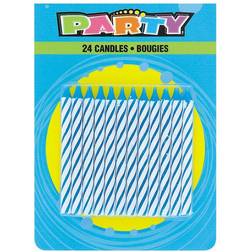 Unique Party Cake Candles Striped Birthday 24pcs