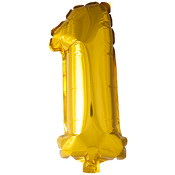 PartyDeco Foil Balloon Number 1 86cm Gold