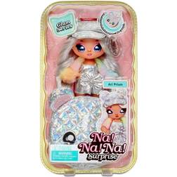 MGA Na Na Na Surprise 2-in-1 Fashion Doll & Metallic Purse Glam Series Collectable Doll in Prismatic Silver Dress & Hat with Bear Purse Ari Prism