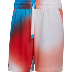 adidas Melbourne Tennis Ergo Printed 7" Shorts Men - White/Vivid Red/Sky Rush