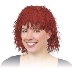 Bristol Novelties Tinsel Wig Red