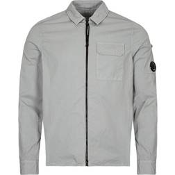 C.P. Company Emerized Gabardine Zipped Shirt - Griffin Grey