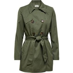 Only Valerie Double Breasted Trenchcoat - Green/Grape Leaf
