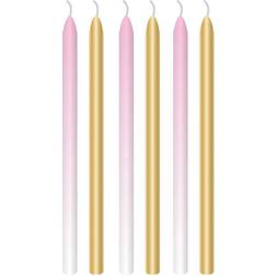 Amscan 9910315 1st Birthday Pink and Gold Tall Candles 6 Pack