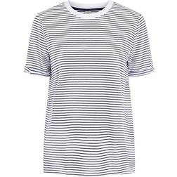 Pieces Ria Fold Up T-shirt - Bright White/Stripes Maritime Blue