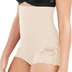 Maidenform High Waist Shaping Brief With Lace - Nude