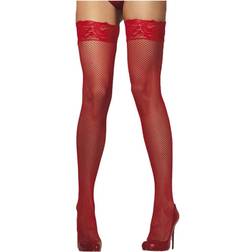 Smiffys Fever Fishnet Hold-Ups with Lace Tops
